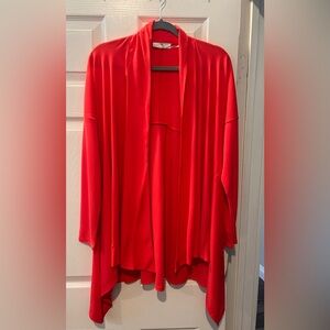 Natori Vibrant Red Flowy Cardigan